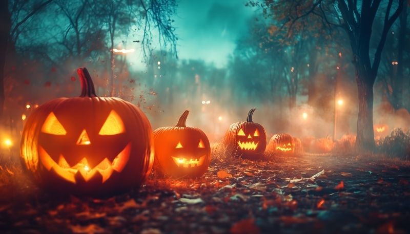 Ảnh nền bí ngô Halloween lung linh cho PC