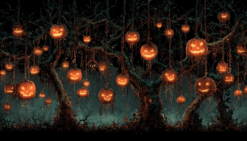 Hình nền Halloween chủ đề bí ngô cho máy tính để bàn