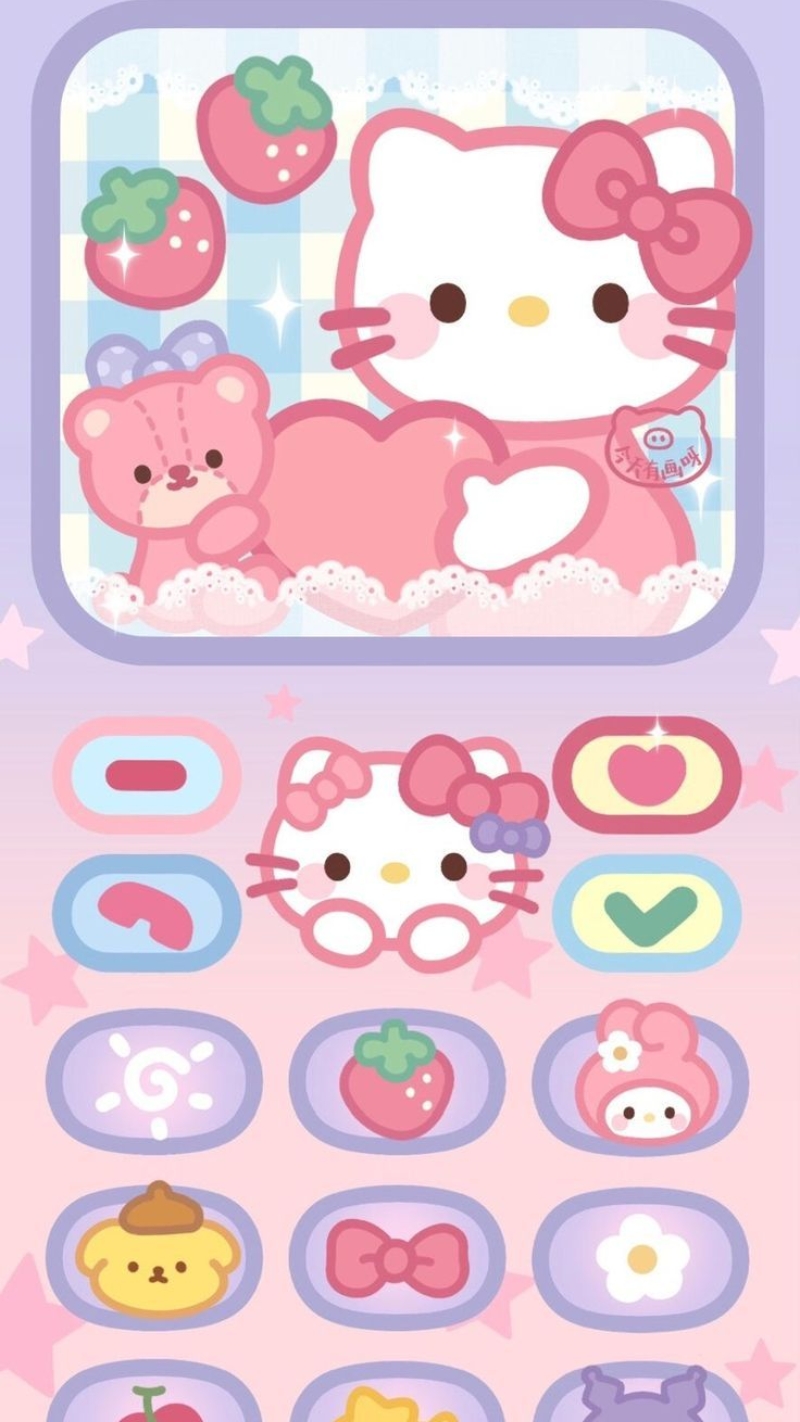 Hình nền điện thoại Hello Kitty đáng yêu