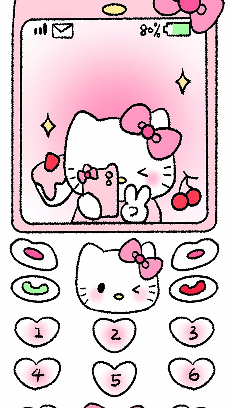 Hình nền điện thoại Hello Kitty đáng yêu