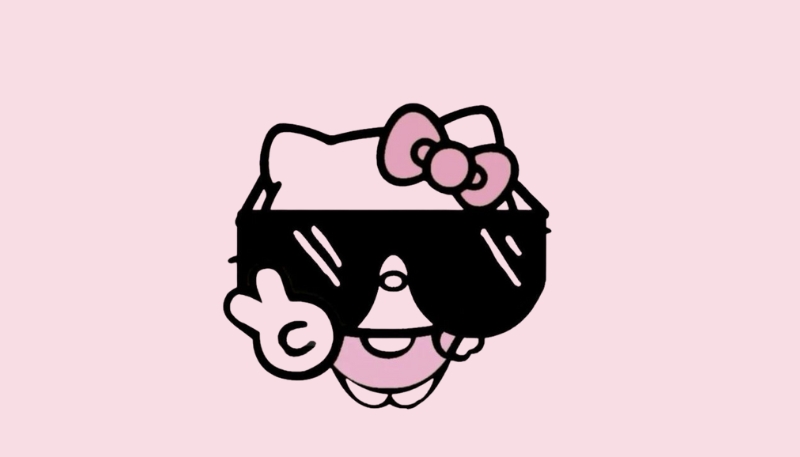 Hình nền Hello Kitty đeo kính