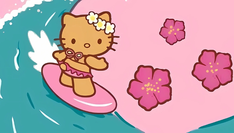 Hello Kitty lướt sóng