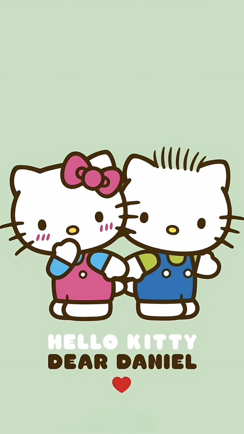 Hình nền điện thoại Hello Kitty cặp đôi dễ thương
