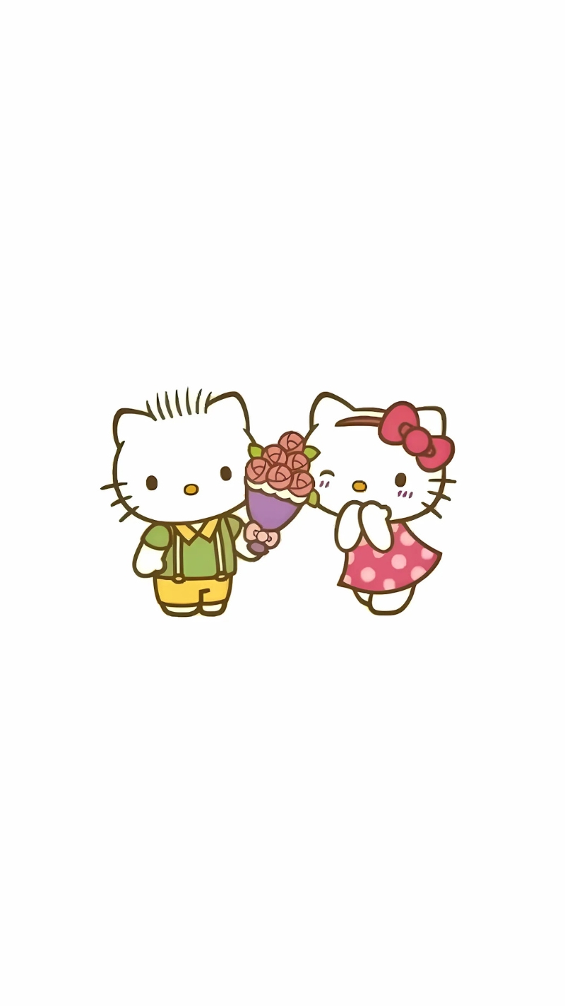 Hình nền điện thoại Hello Kitty cặp đôi