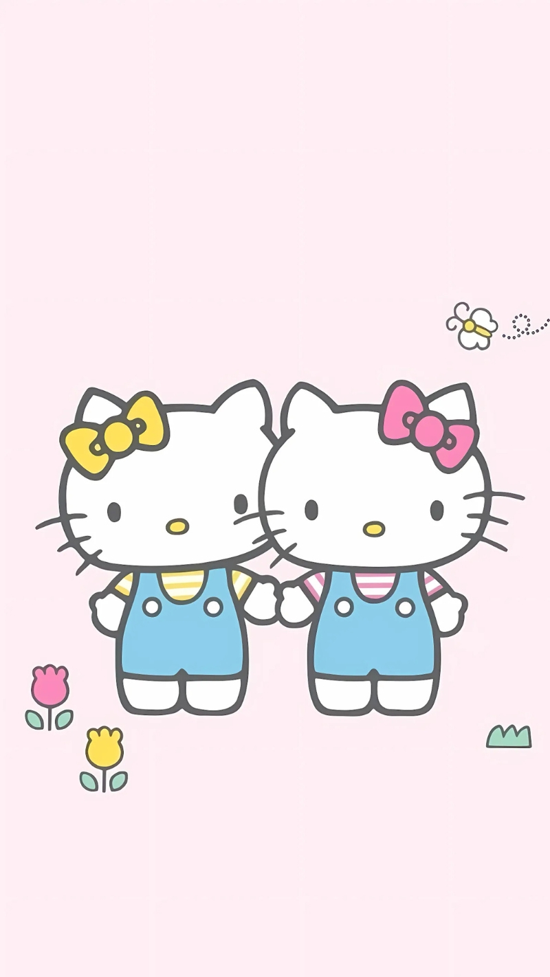 Hình nền điện thoại Hello Kitty cặp đôi