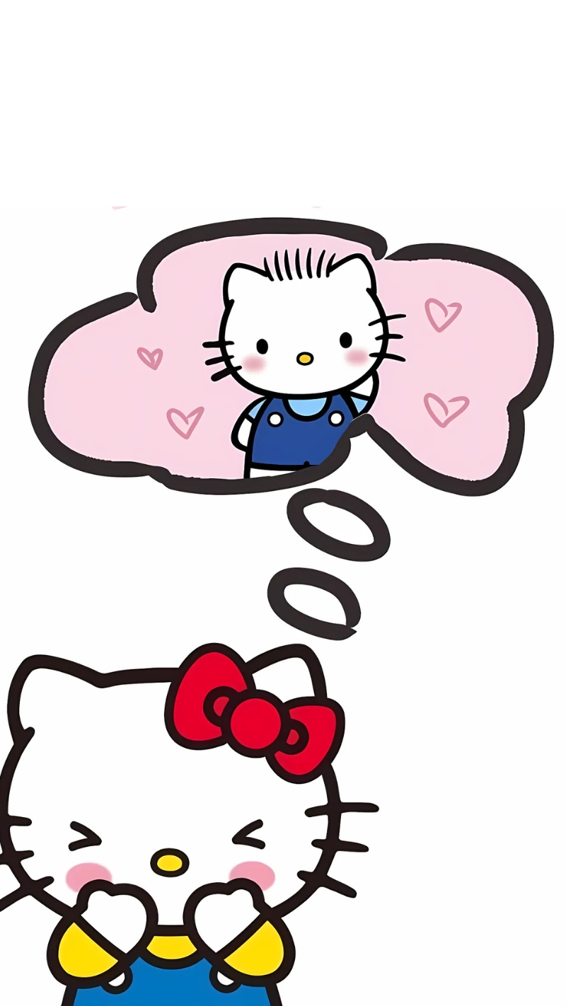 Hình nền điện thoại Hello Kitty nhớ người thương