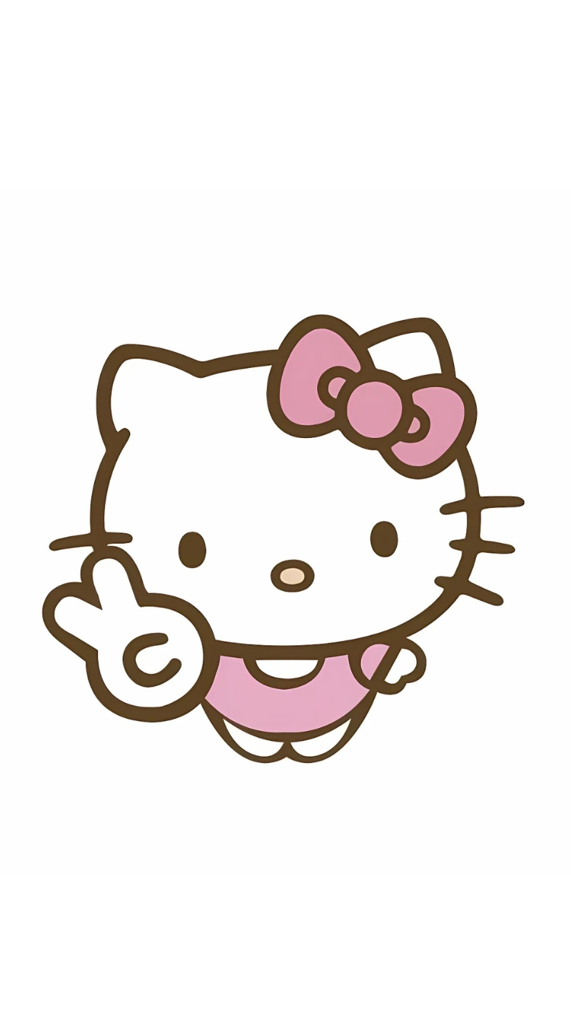 Hình nền Hello Kitty cho điện thoại màu trắng