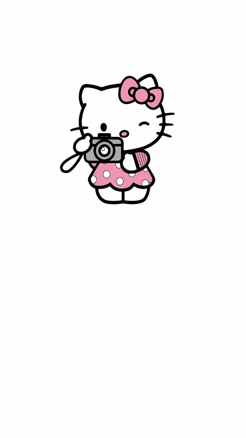 Hình nền Hello Kitty cho điện thoại màu trắng