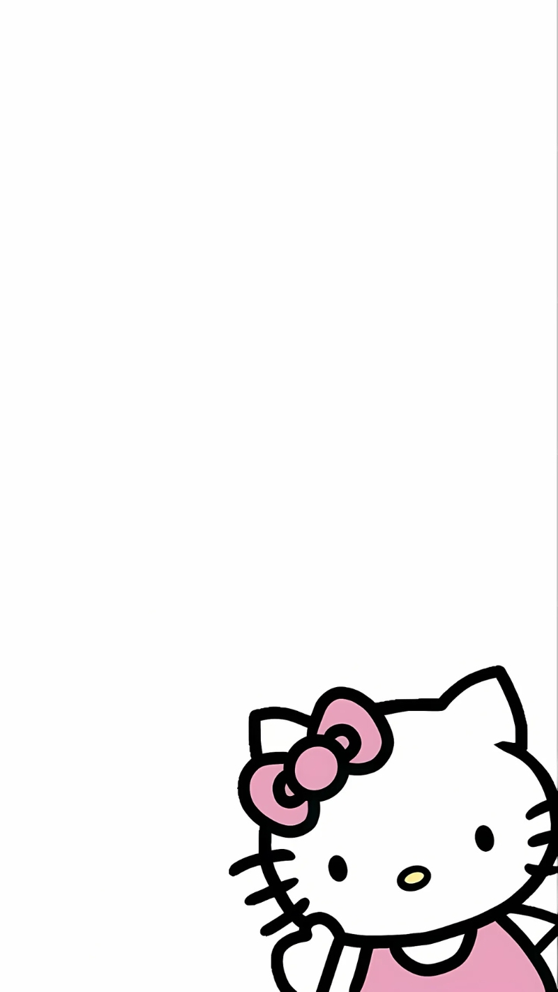 Hình nền Hello Kitty cho điện thoại màu trắng
