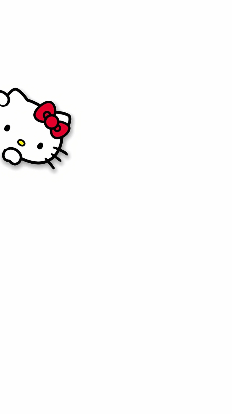 Hình nền Hello Kitty cho điện thoại màu trắng