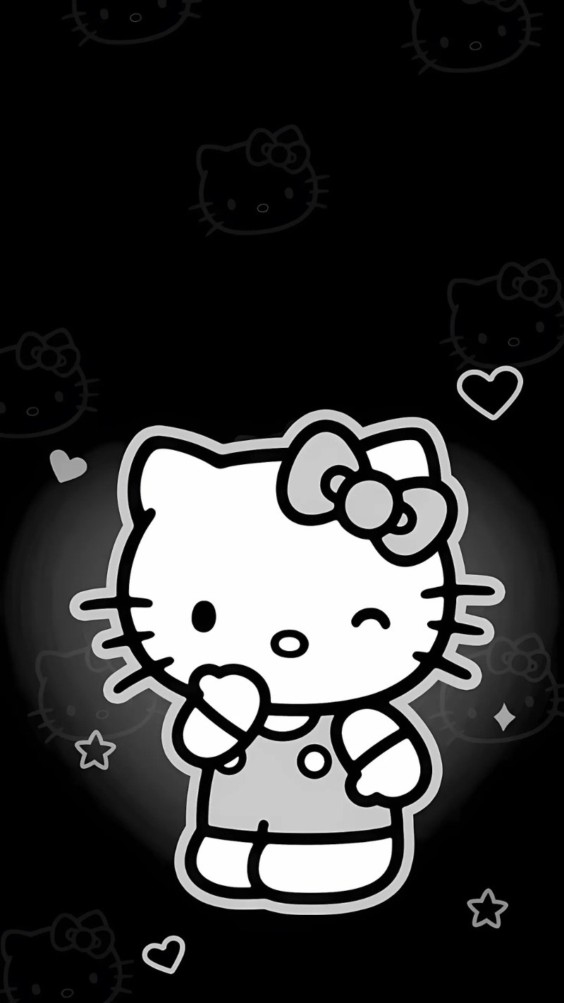 Hình nền Hello Kitty đen