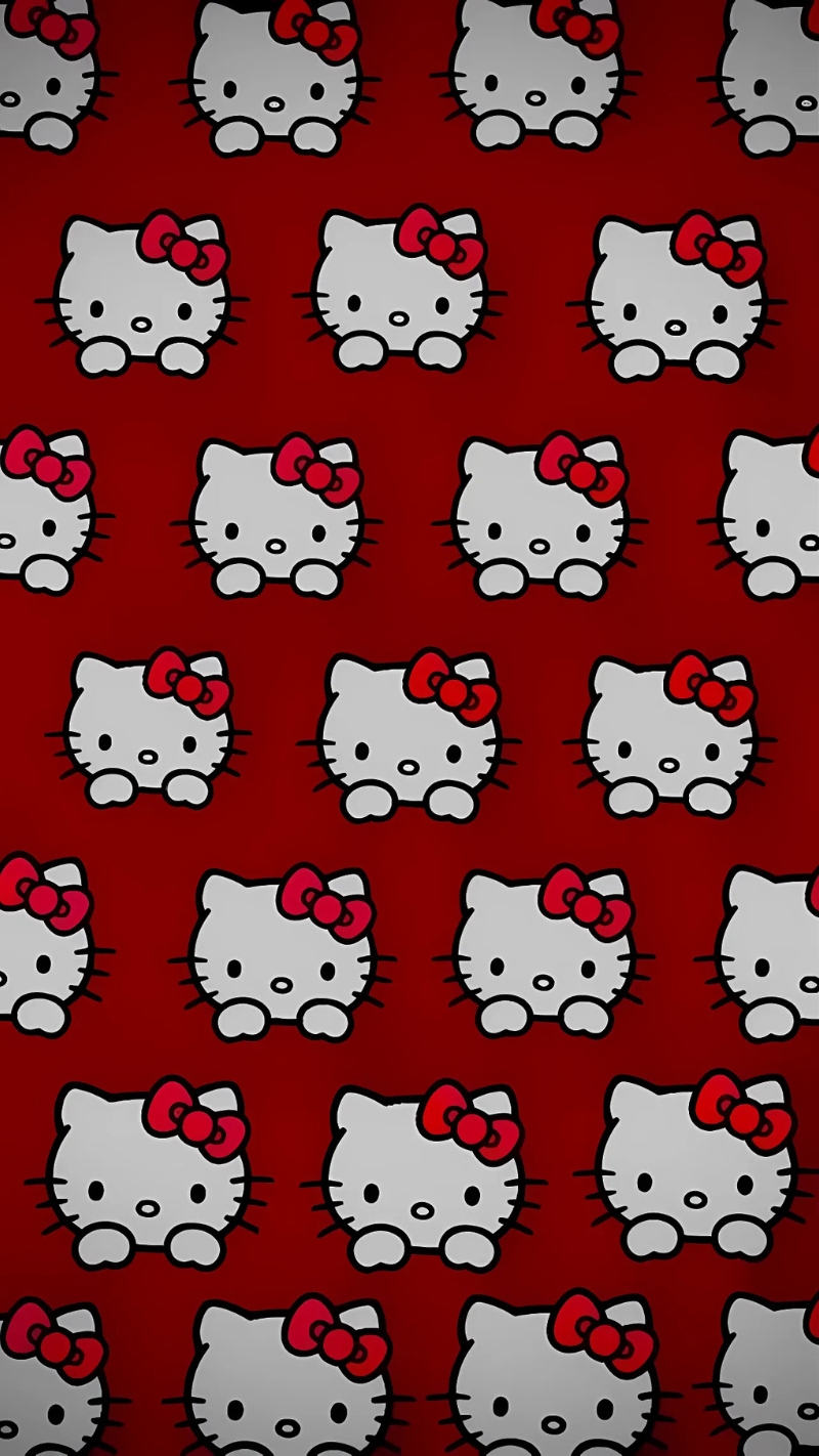 Hình nền Hello Kitty màu đỏ