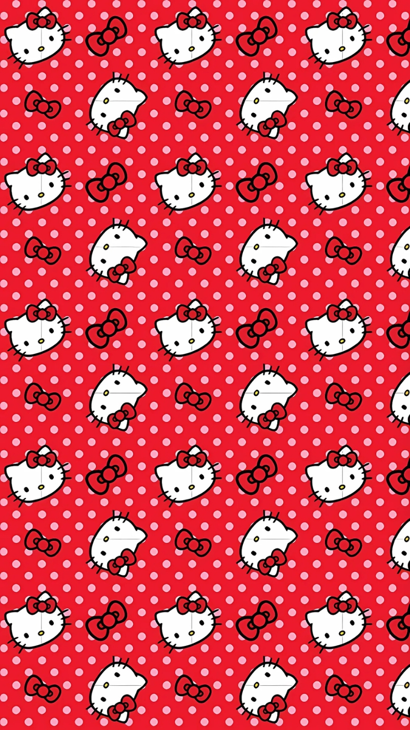 Hình nền Hello Kitty màu đỏ