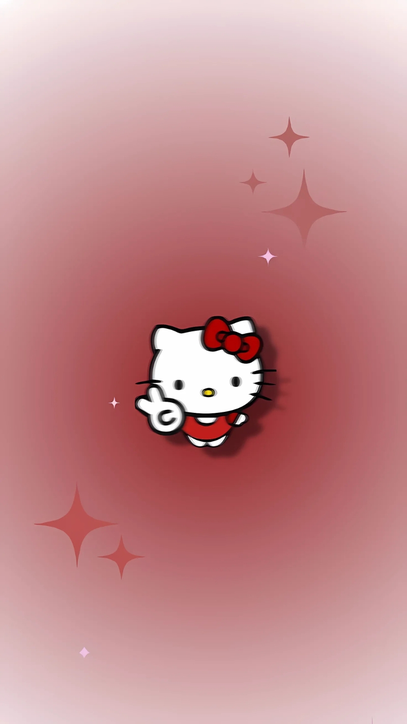 Hình nền Hello Kitty màu đỏ