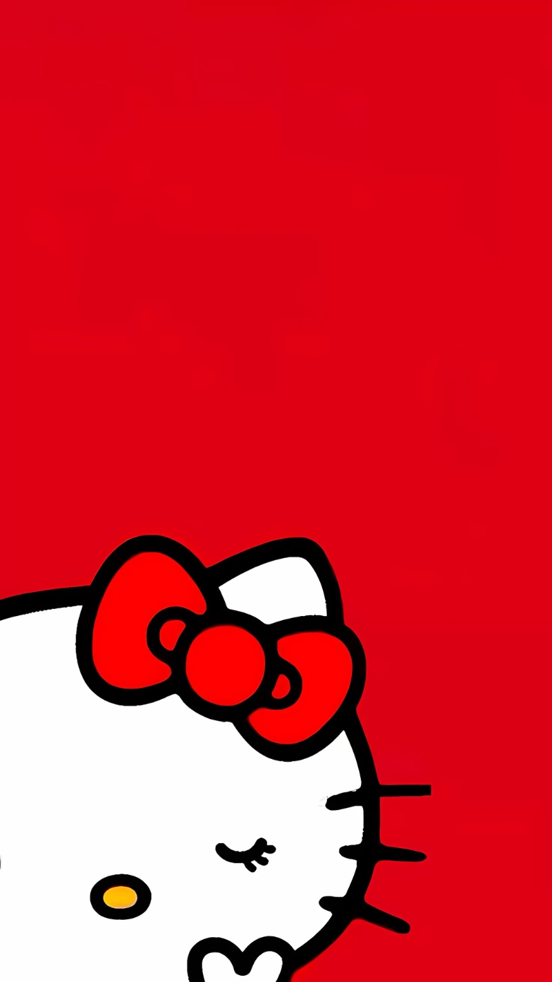 Hình nền Hello Kitty màu đỏ