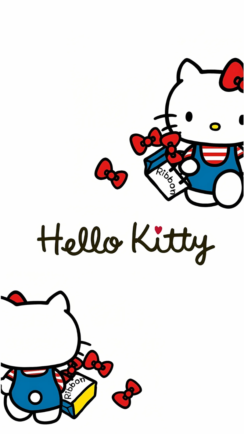 Hình nền Hello Kitty màu trắng