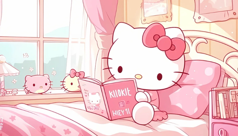 Mẫu hình nền máy tính Hello Kitty xinh