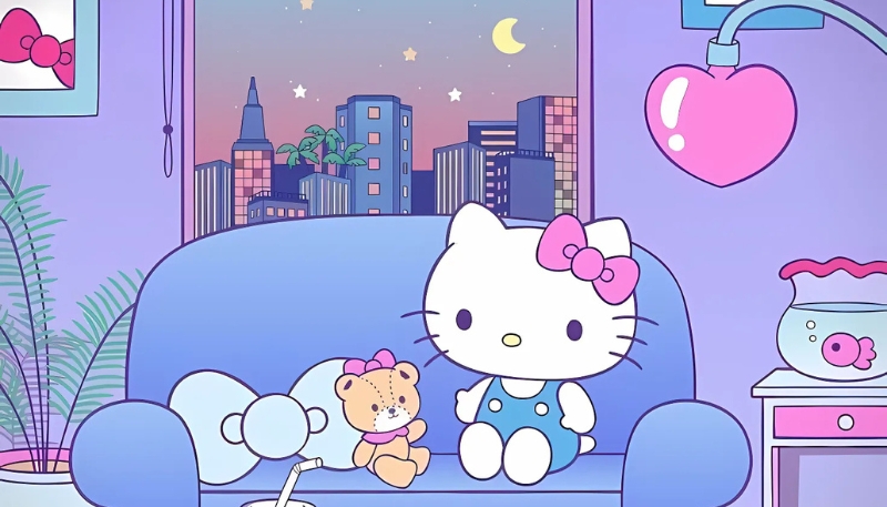 Mẫu hình nền máy tính Hello Kitty xinh