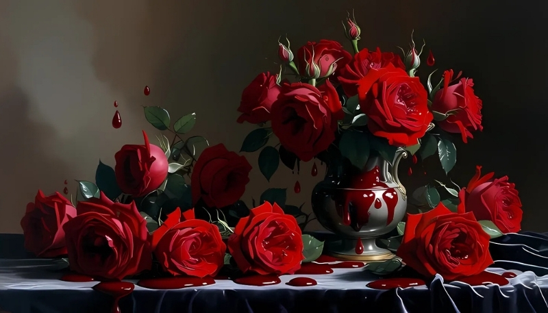 ảnh nền hoa hồng đỏ bình hoa