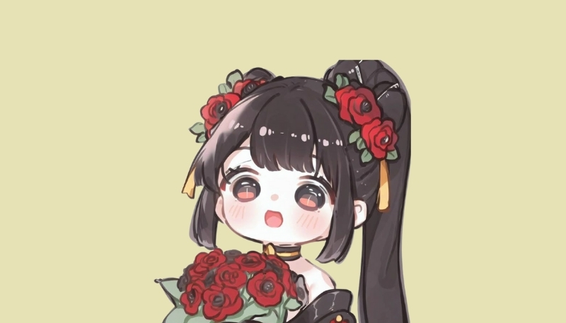 ảnh nền hoa hồng đỏ chibi dễ thương