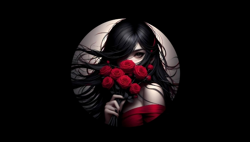 ảnh nền hoa hồng đỏ cô gái màu đỏ