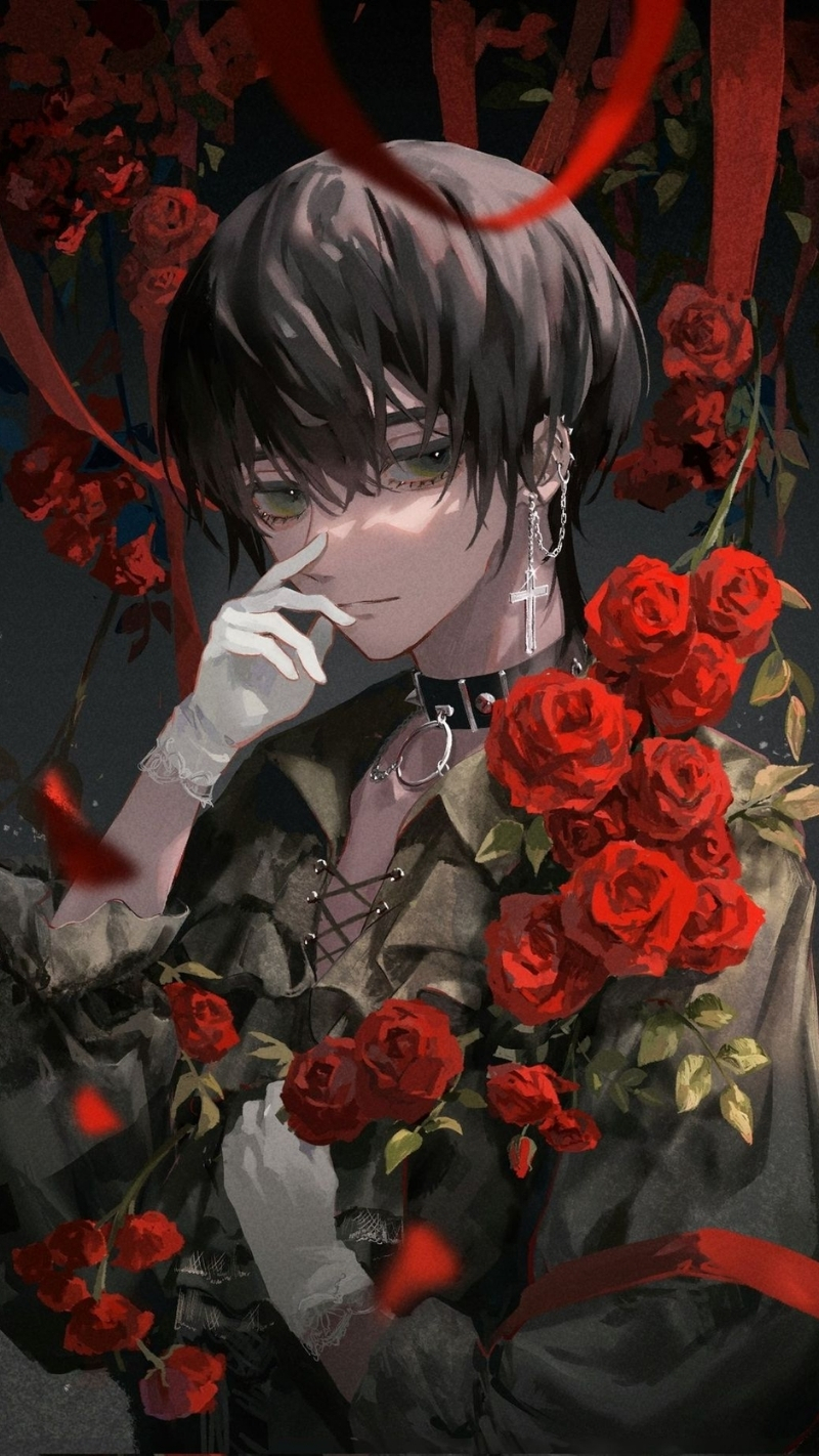 ảnh nền hoa hồng đỏ điện thoại anime nam