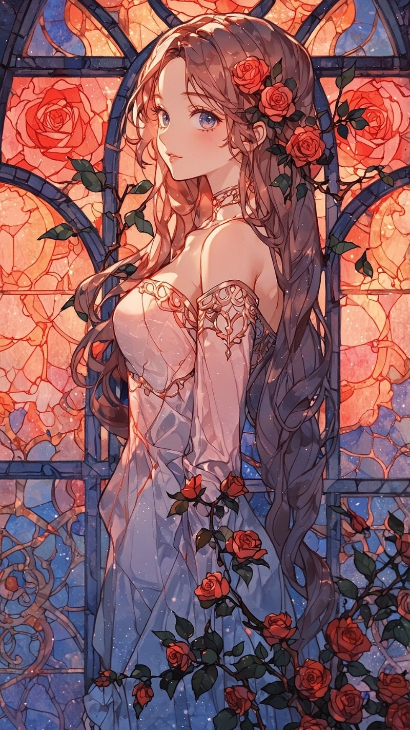 ảnh nền hoa hồng đỏ điện thoại chibi cực xinh đẹp