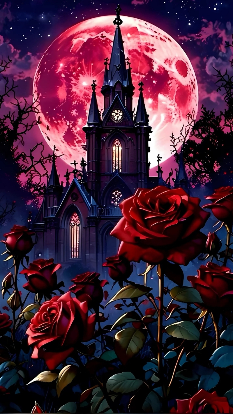 ảnh nền hoa hồng đỏ điện thoại lâu đài bí ẩn