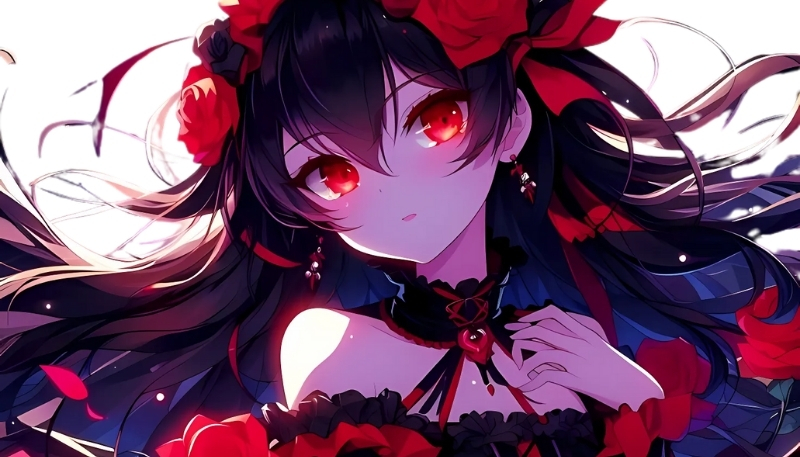 ảnh nền hoa hồng đỏ hoạt hình dễ thương