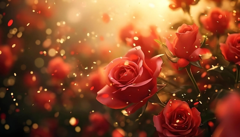 ảnh nền hoa hồng đỏ lấp lánh