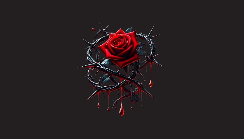 ảnh nền hoa hồng đỏ rỉ máu