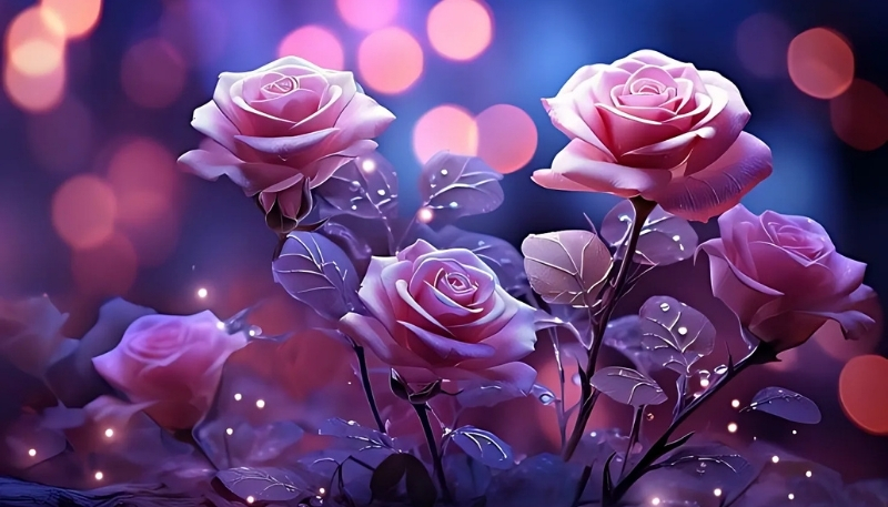 ảnh nền hoa hồng đỏ trong đêm tối