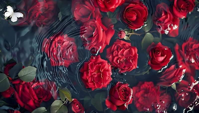 ảnh nền hoa hồng đỏ trừu tượng