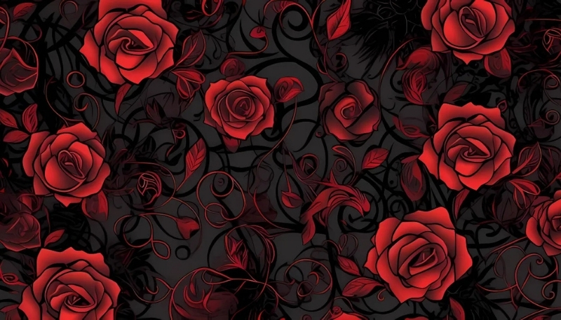 ảnh nền hoa hồng đỏ uốn lượn