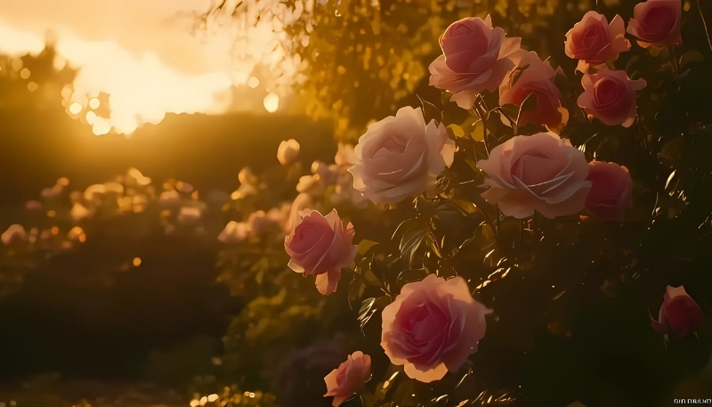 ảnh nền hoa hồng đỏ và ánh mặt trời