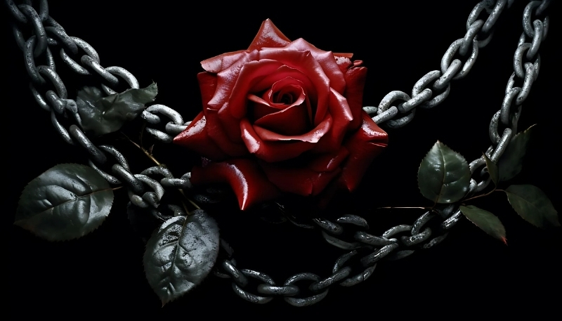 ảnh nền hoa hồng đỏ xiềng xích