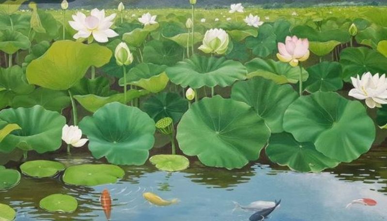 ảnh vẽ hoa sen đẹp