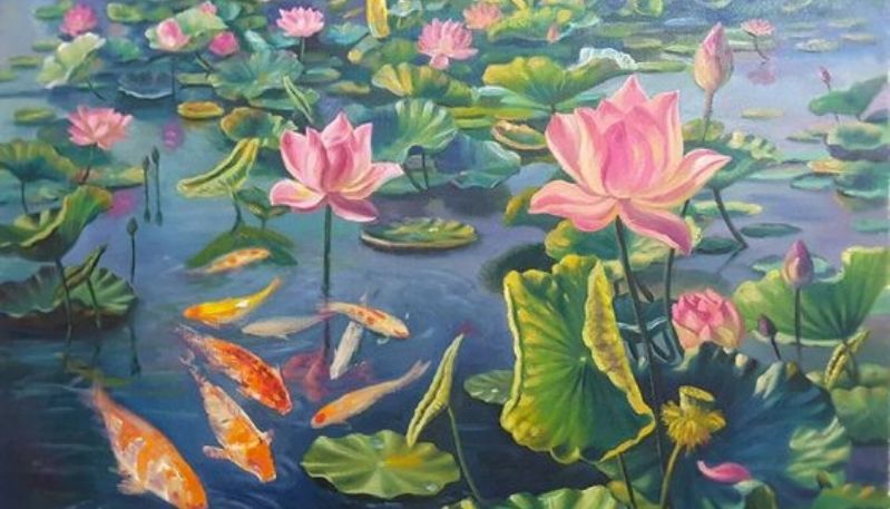 ảnh vẽ hoa sen đẹp
