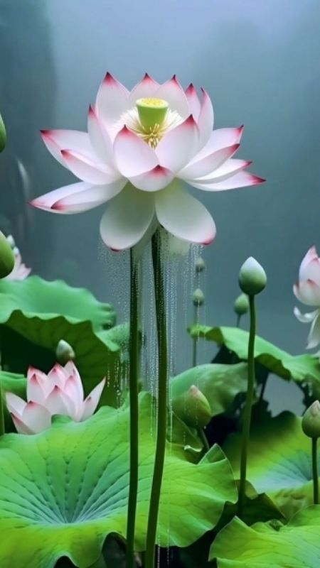 hình nền hoa sen màu trắng