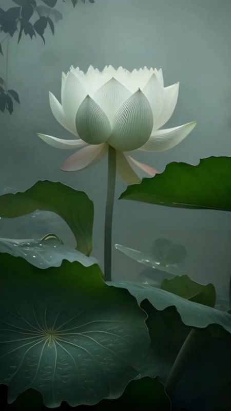 hình nền hoa sen trắng đen