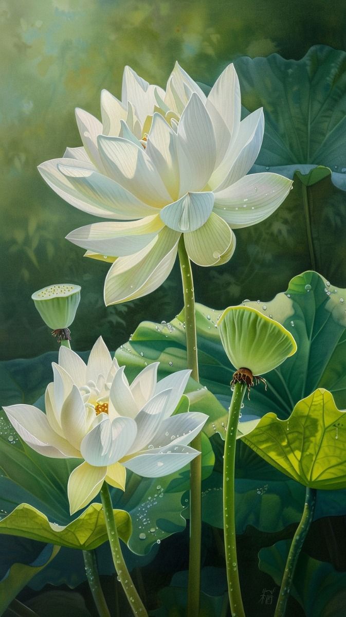 hình nền hoa sen trắng