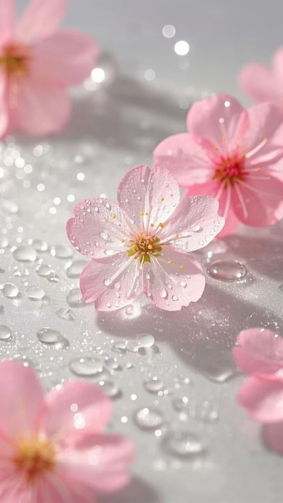 Hình nền hoa anh đào dòng nước đẹp