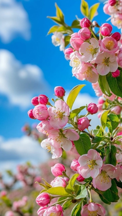 Hình nền hoa anh đào hồng đậm đẹp