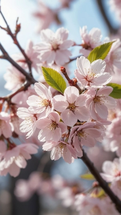 Hình nền hoa anh đào hồng phấn xinh