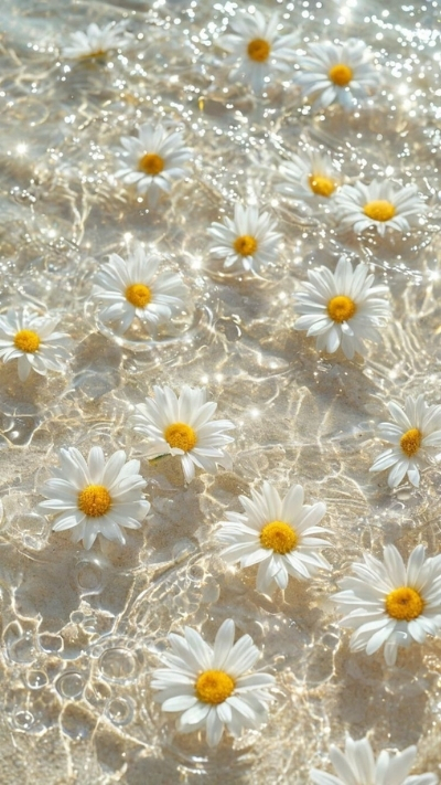 Hình nền hoa cúc họa mi trong nước