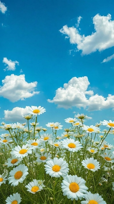 Hình nền hoa cúc họa mi và bầu trời