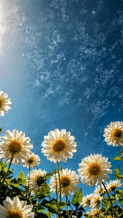Hình nền hoa hướng dương trắng