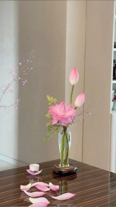 Hình nền hoa sen trong lọ hoa