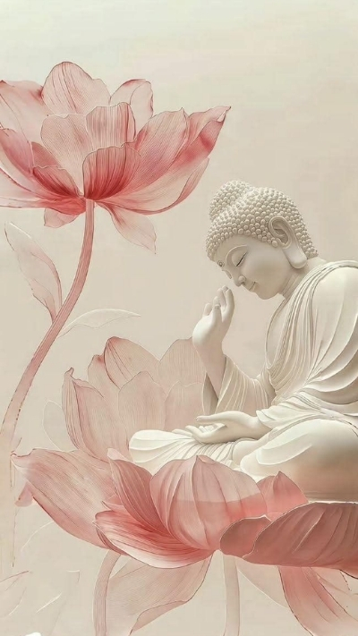 Hình nền hoa sen và Đức Phật