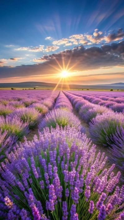 Hình nền lavender dưới nắng